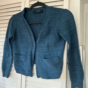 Teal V-Neck Button Pocket Cardigan